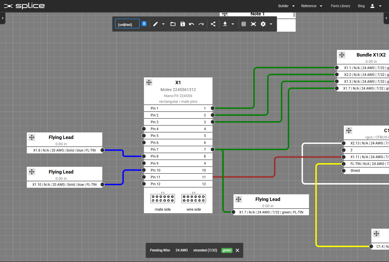 Result after adding a flying lead to the pin.