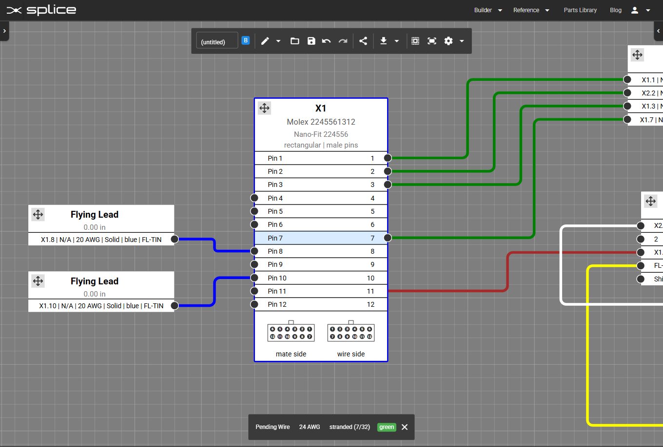 Pin action menu showing available options on a pin with existing connections.