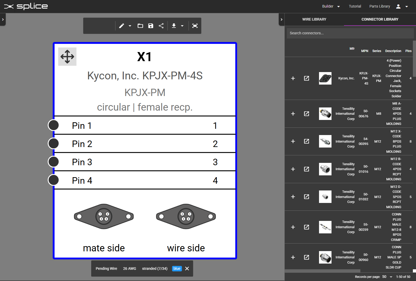 Custom connector displayed in harness
