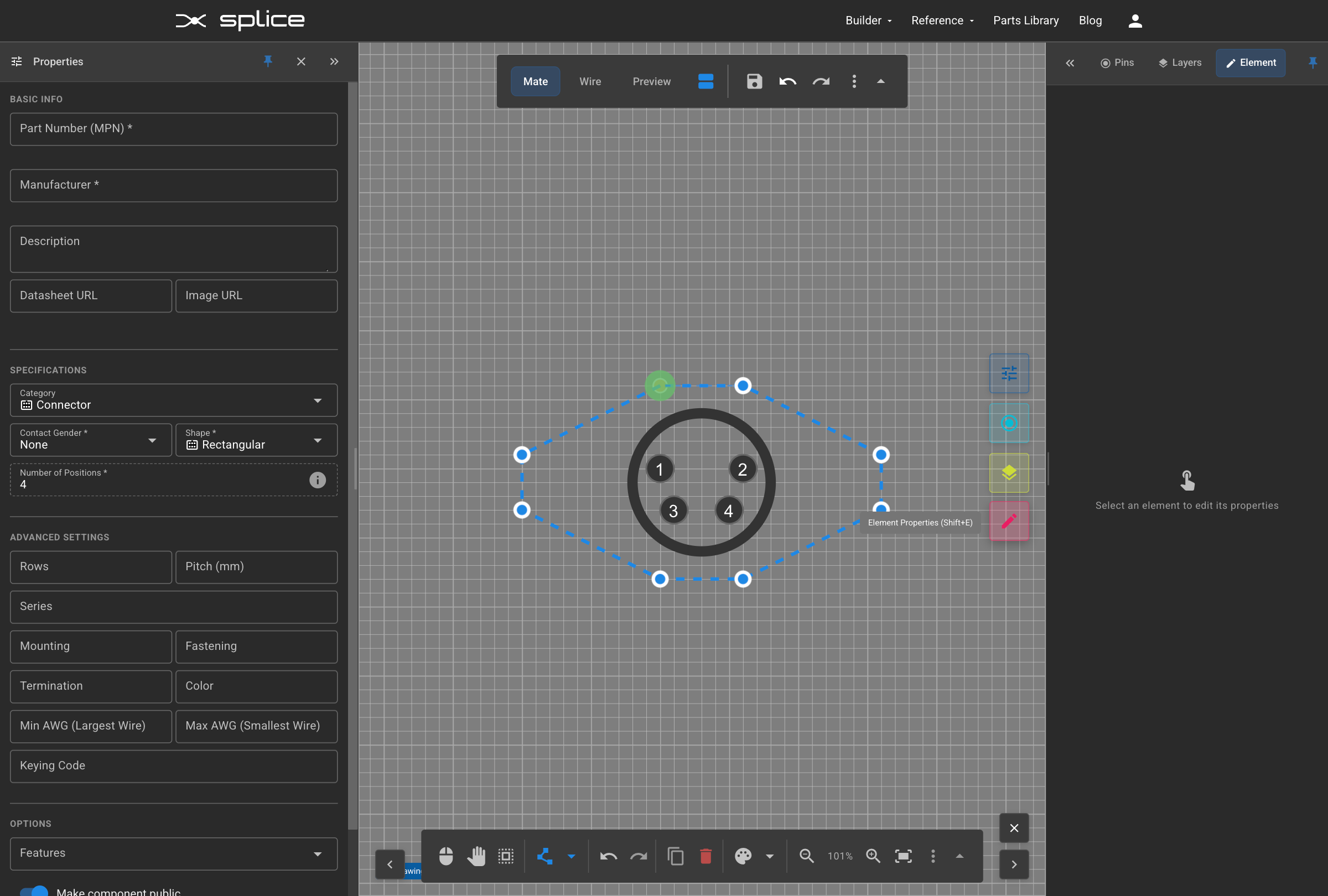 Drawing the main connector outline